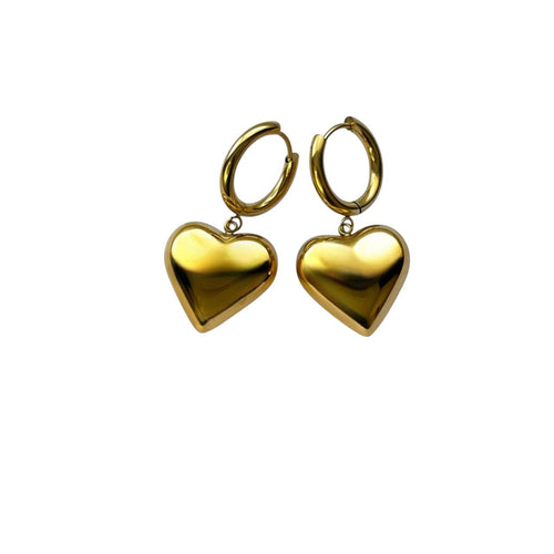 Bold Heart - Shaped Earrings – Stainless Steel - Hansel Grace
