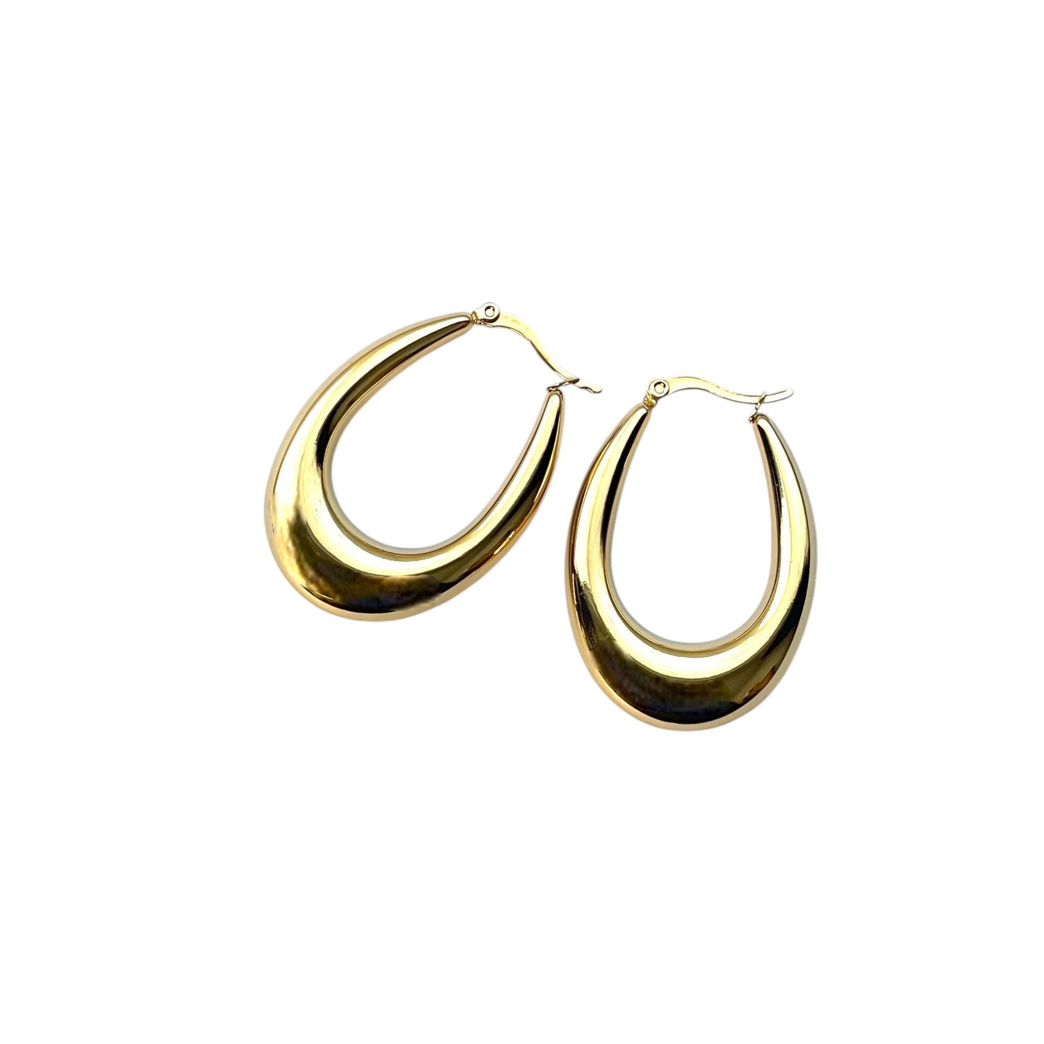 Bold Stainless Steel Hoop Earrings - Hansel Grace