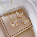Gold Plated Butterfly Jewelry Set