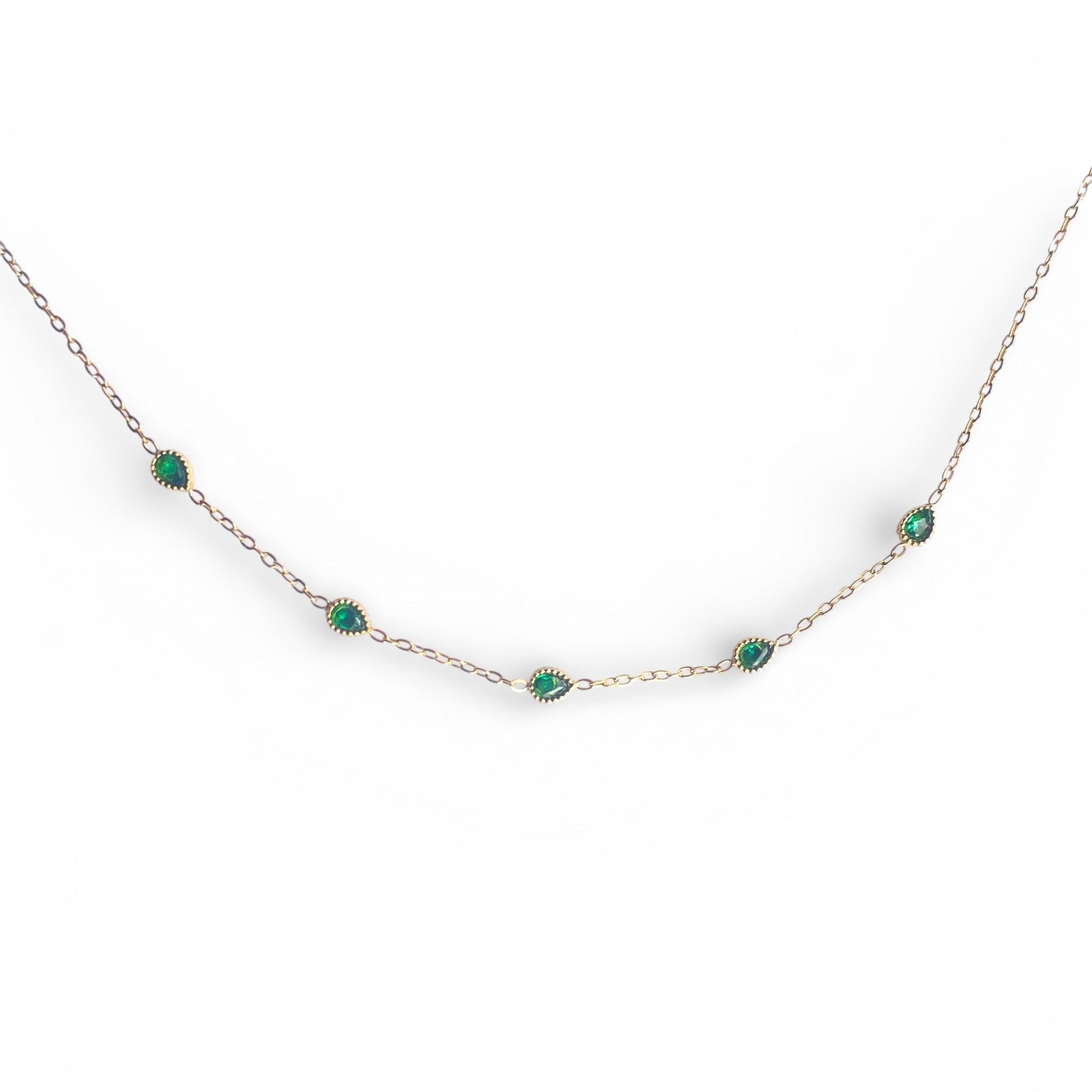 Small Green Gem Bracelet – Waterdrop Gem - Hansel Grace