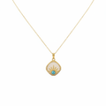 Stainless Steel Blue Sun Pendant Necklace – Water - Resistant - Hansel Grace