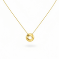 Stainless Steel Circle Necklace – Minimalist Pendant - Hansel Grace
